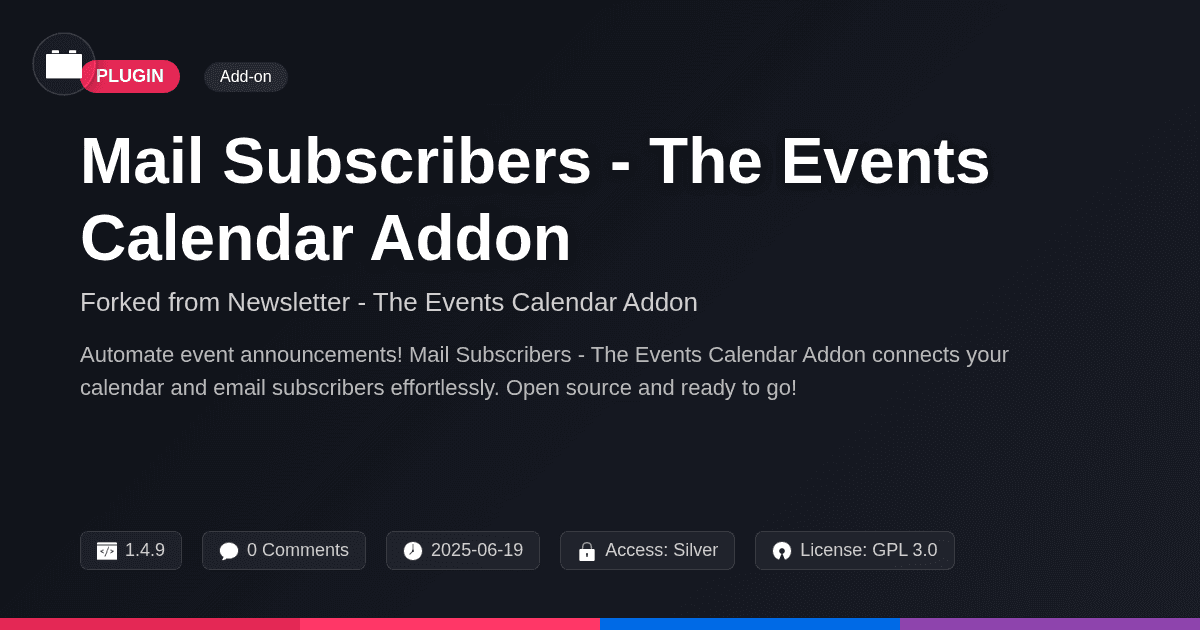Mail Subscribers - The Events Calendar Addon