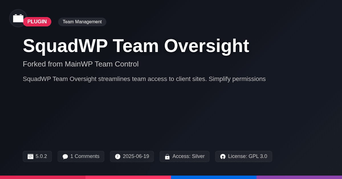 SquadWP Team Oversight