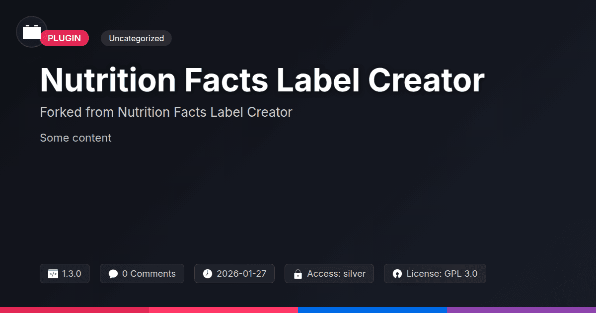 Nutrition Facts Label Creator