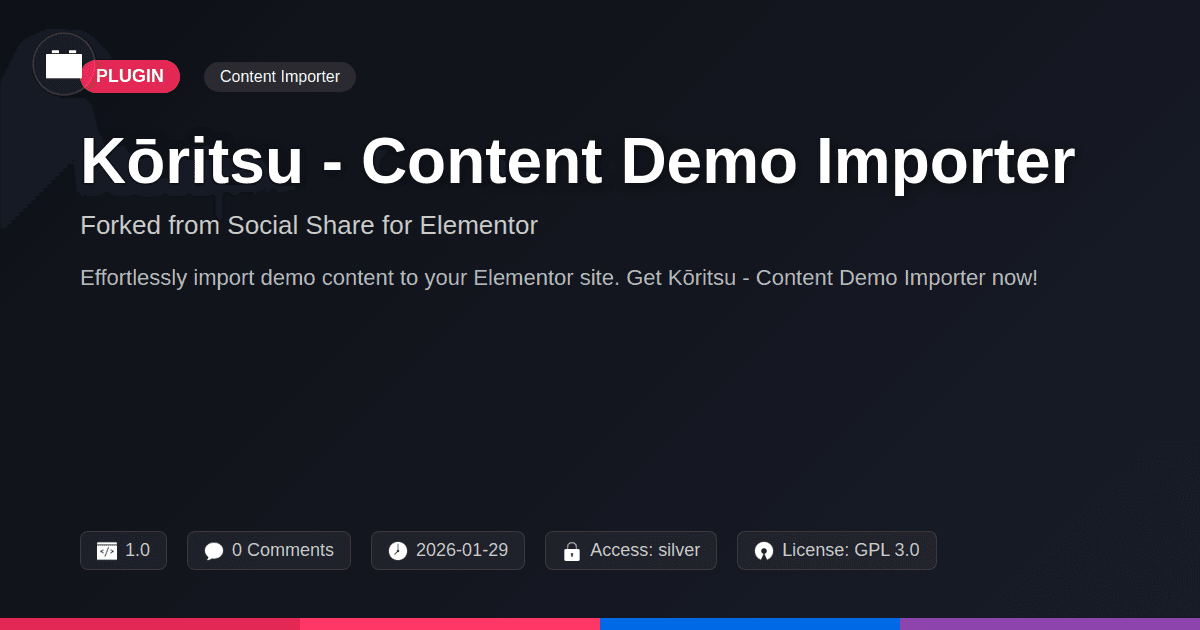 Kōritsu - Content Demo Importer