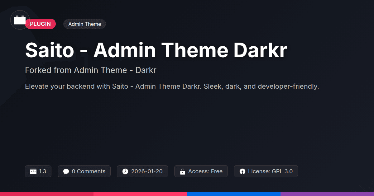 Saito - Admin Theme Darkr