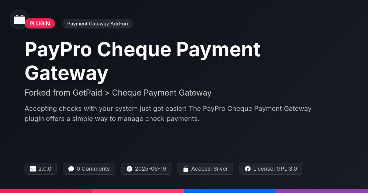 PayPro Cheque Payment Gateway