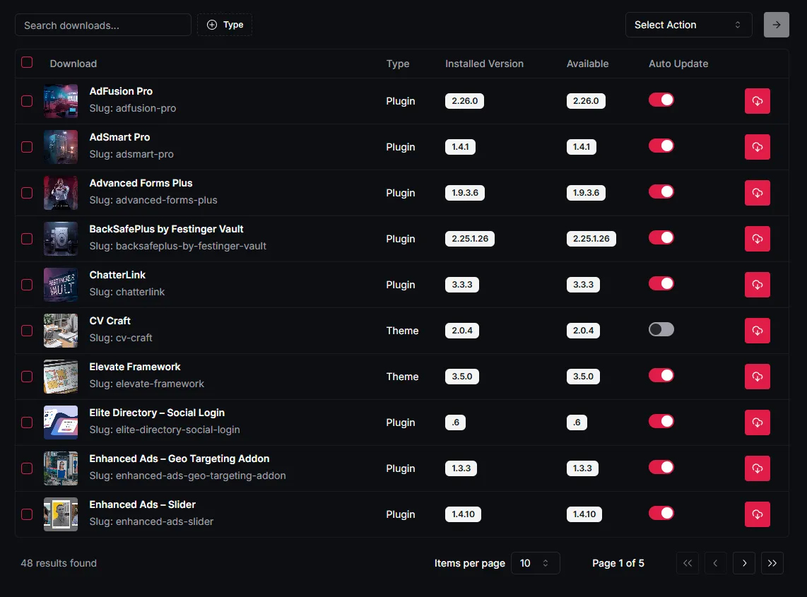 Automatic updates visual