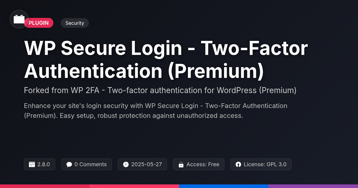 WP Secure Login - Two-Factor Authentication (Premium) forked from WP 2FA - Two-factor authentication for WordPress (Premium)