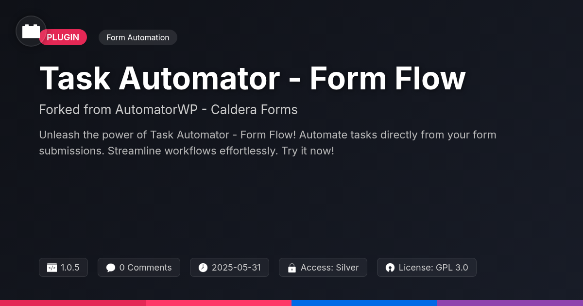 Task Automator - Form Flow forked from AutomatorWP - Caldera Forms Task Automator - Form Flow forked from AutomatorWP - Caldera Forms