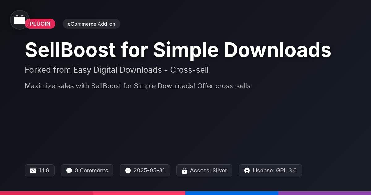 SellBoost for Simple Downloads forked from Easy Digital Downloads - Cross-sell & Upsell SellBoost for Simple Downloads forked from Easy Digital Downloads - Cross-sell & Upsell