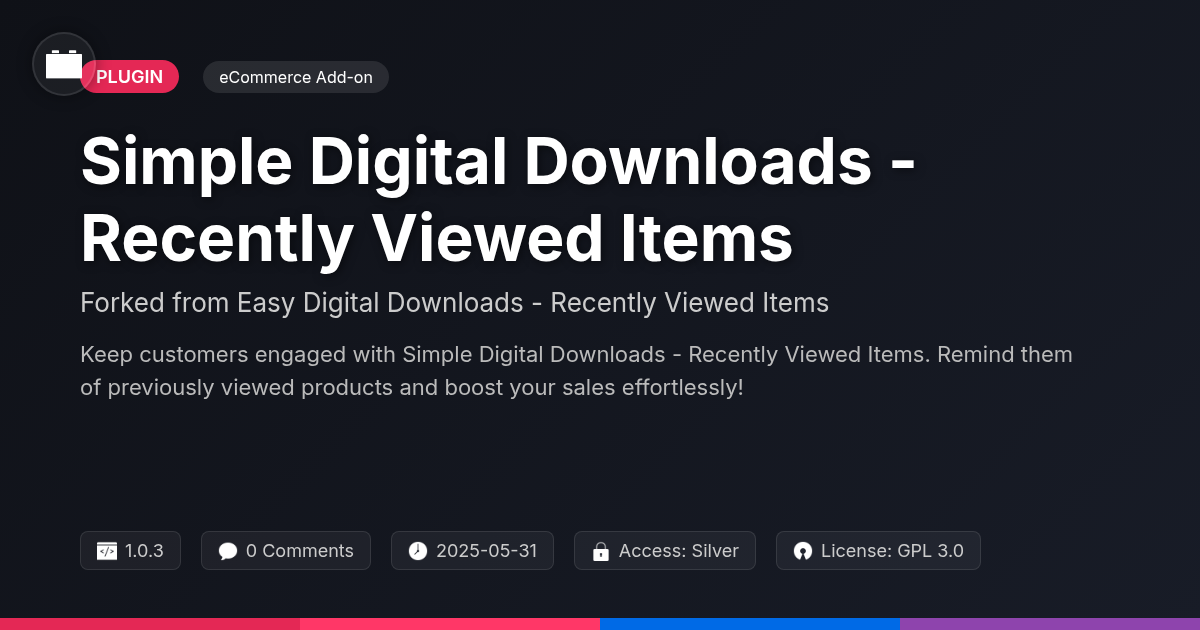 Simple Digital Downloads - Recently Viewed Items forked from Easy Digital Downloads - Recently Viewed Items Simple Digital Downloads - Recently Viewed Items forked from Easy Digital Downloads - Recently Viewed Items