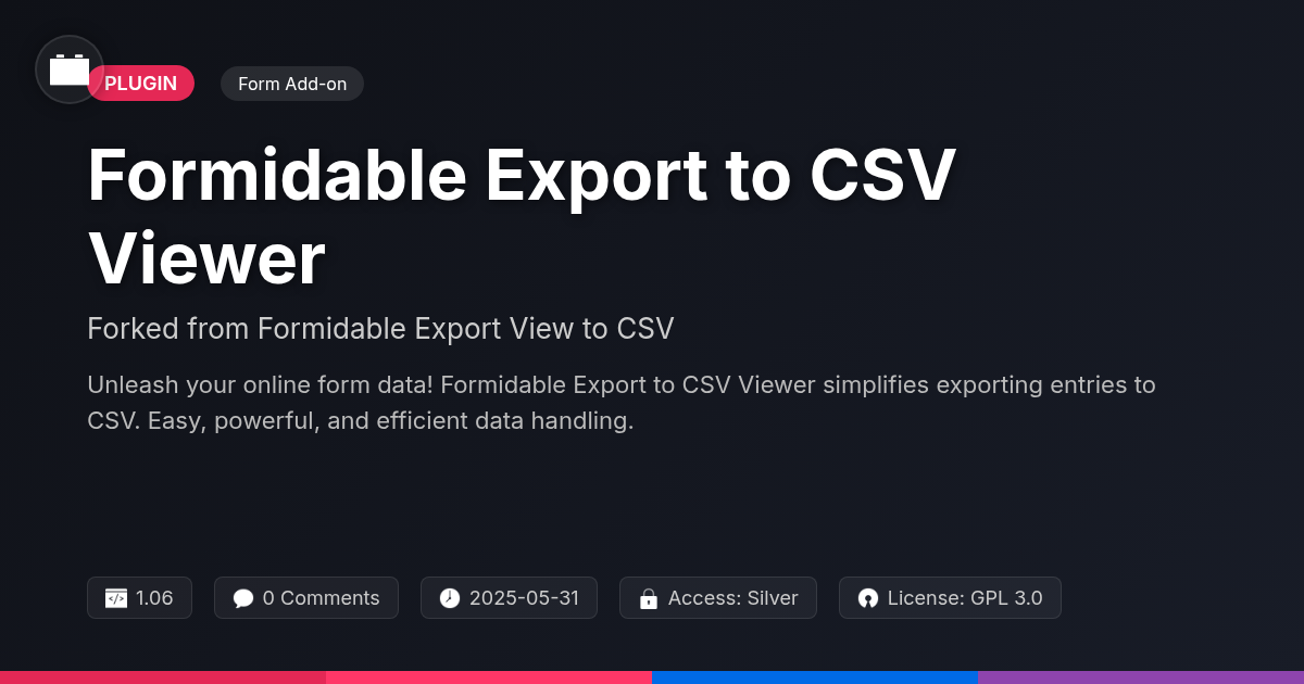 Formidable Export to CSV Viewer forked from Formidable Export View to CSV Formidable Export to CSV Viewer forked from Formidable Export View to CSV