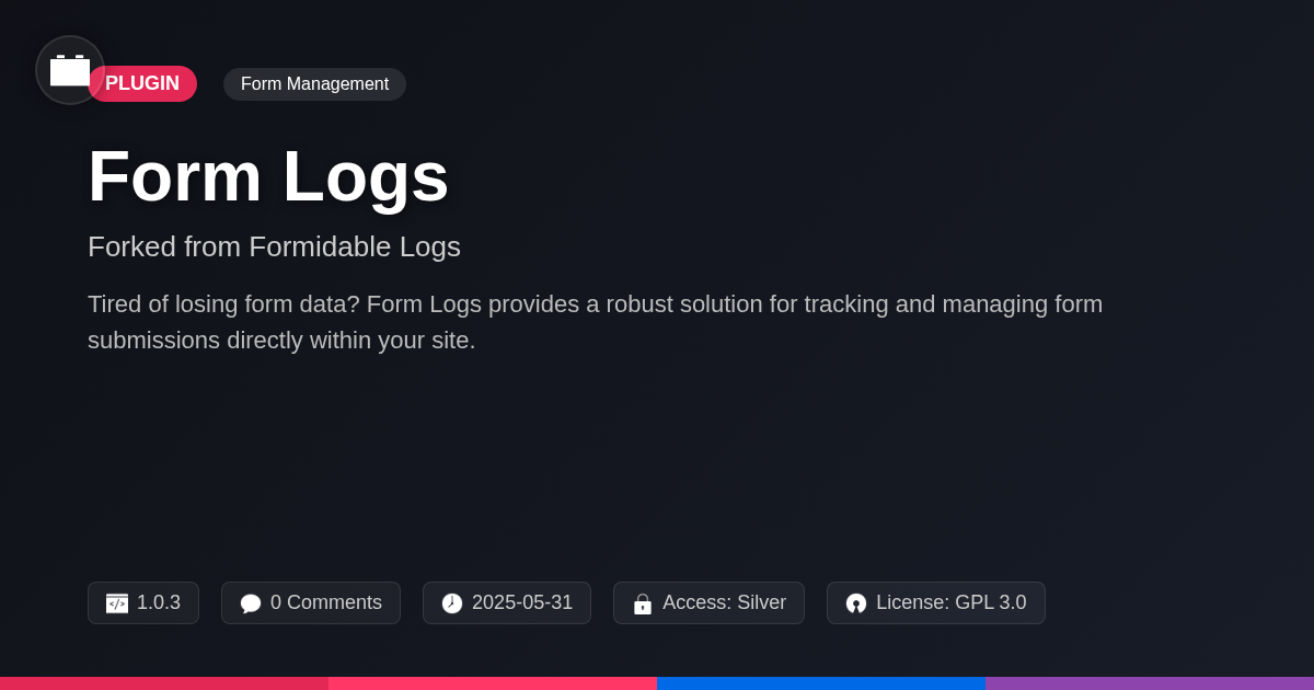 Form Logs forked from Formidable Logs Form Logs forked from Formidable Logs