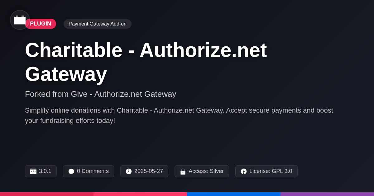 Charitable - Authorize.net Gateway forked from Give - Authorize.net Gateway Charitable - Authorize.net Gateway forked from Give - Authorize.net Gateway