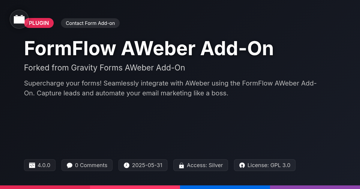 FormFlow AWeber Add-On forked from Gravity Forms AWeber Add-On