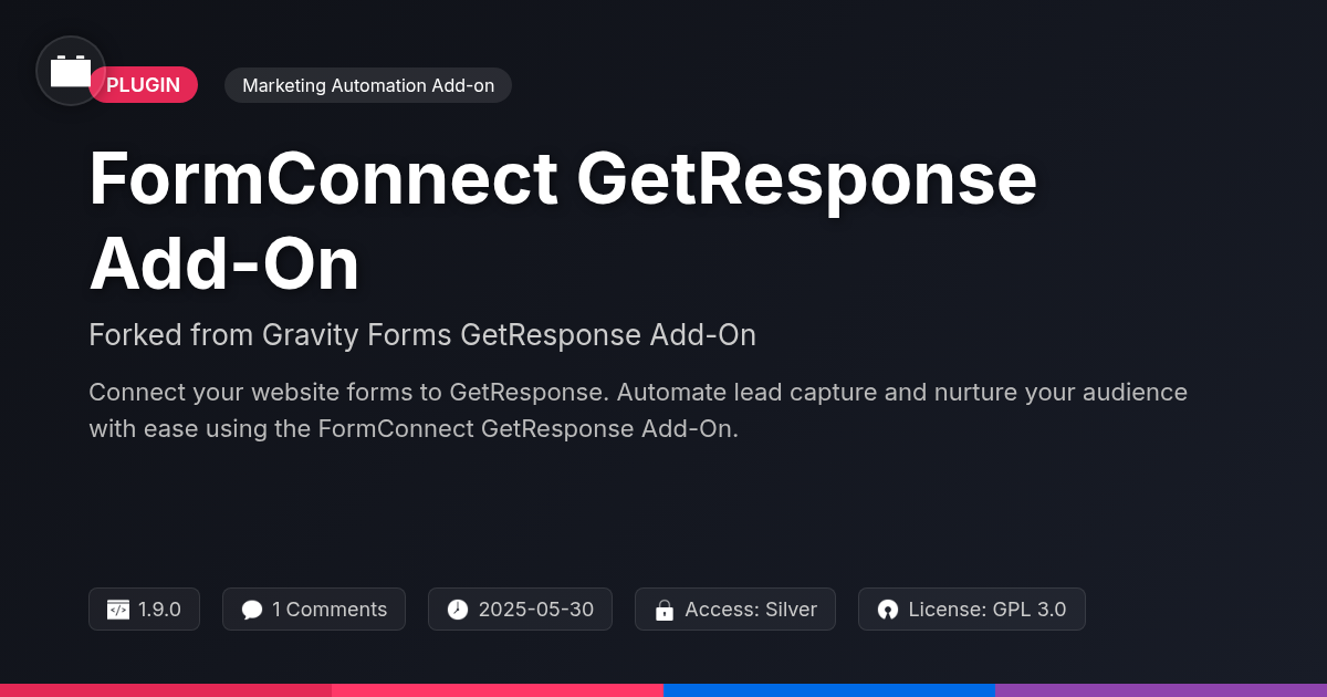FormConnect GetResponse Add-On forked from Gravity Forms GetResponse Add-On FormConnect GetResponse Add-On forked from Gravity Forms GetResponse Add-On