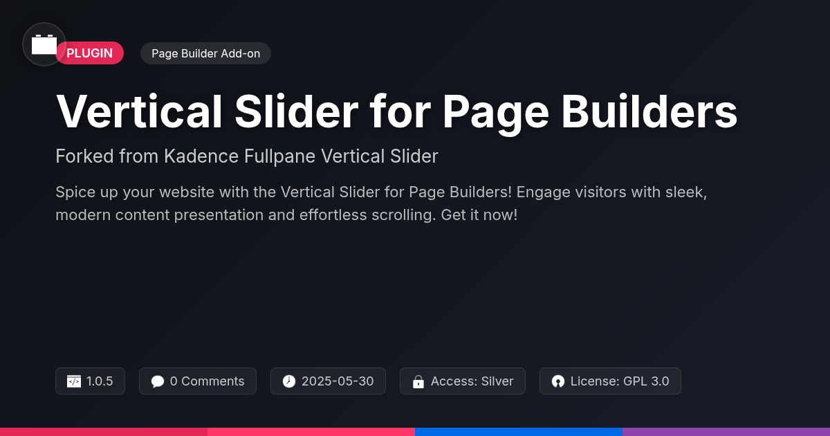 Vertical Slider for Page Builders forked from Kadence Fullpane Vertical Slider