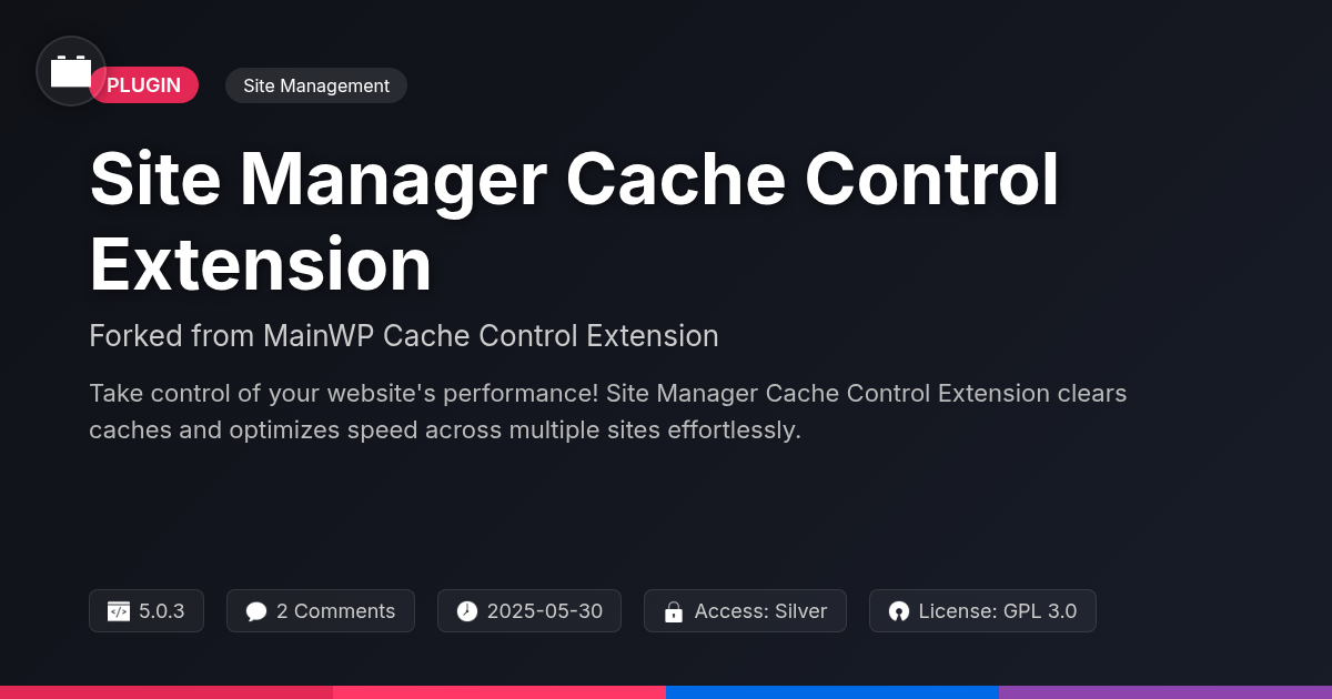 Site Manager Cache Control Extension forked from MainWP Cache Control Extension Site Manager Cache Control Extension forked from MainWP Cache Control Extension