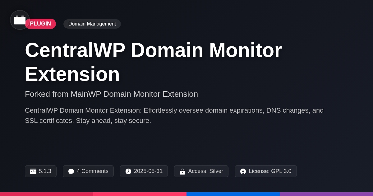 CentralWP Domain Monitor Extension forked from MainWP Domain Monitor Extension CentralWP Domain Monitor Extension forked from MainWP Domain Monitor Extension