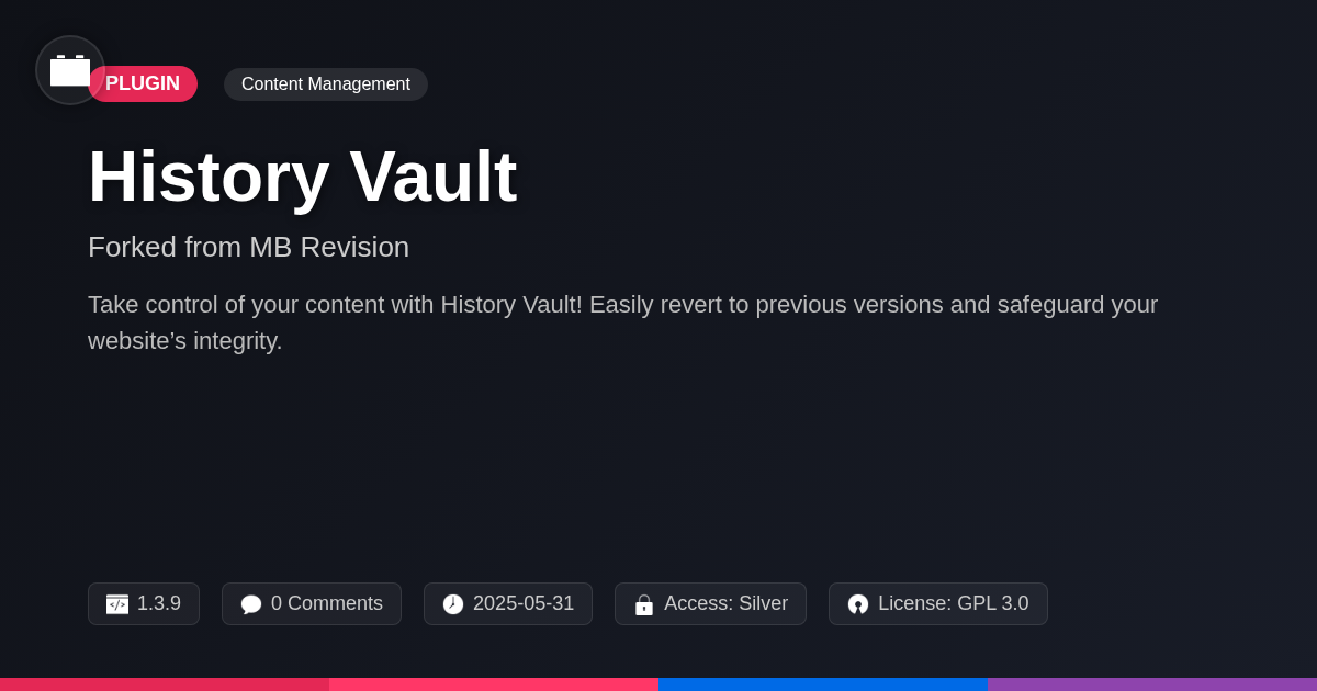 History Vault forked from MB Revision History Vault forked from MB Revision