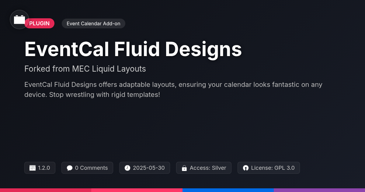 EventCal Fluid Designs forked from MEC Liquid Layouts EventCal Fluid Designs forked from MEC Liquid Layouts