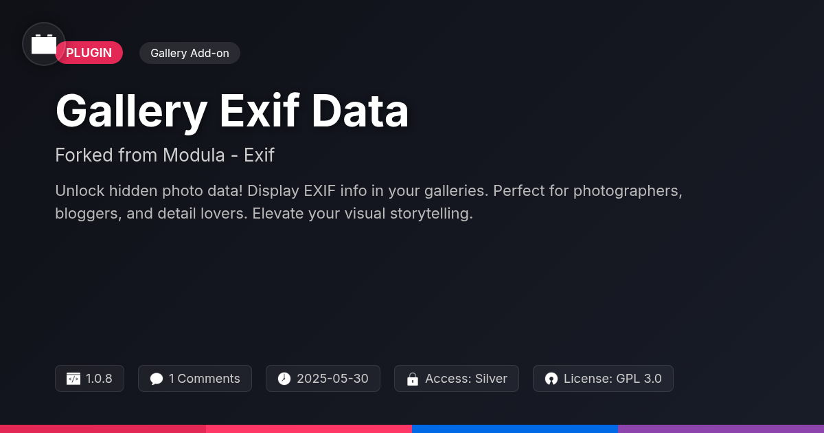 Gallery Exif Data forked from Modula - Exif Gallery Exif Data forked from Modula - Exif