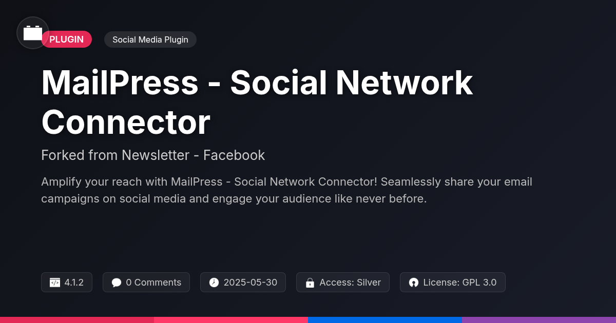 MailPress - Social Network Connector forked from Newsletter - Facebook MailPress - Social Network Connector forked from Newsletter - Facebook