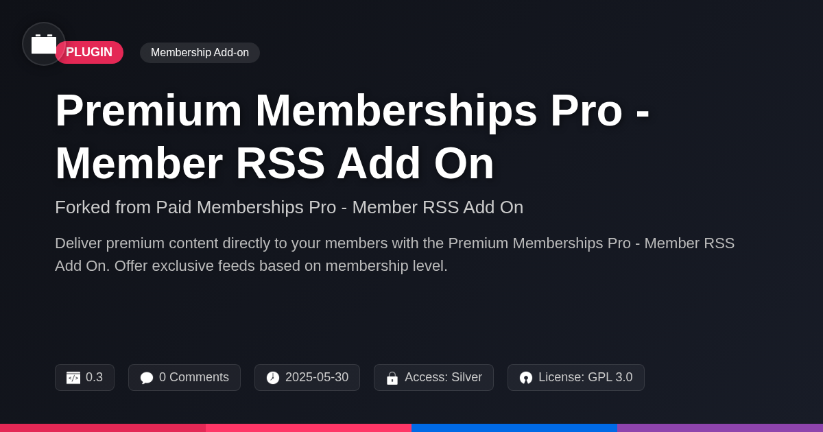 Premium Memberships Pro - Member RSS Add On forked from Paid Memberships Pro - Member RSS Add On Premium Memberships Pro - Member RSS Add On forked from Paid Memberships Pro - Member RSS Add On