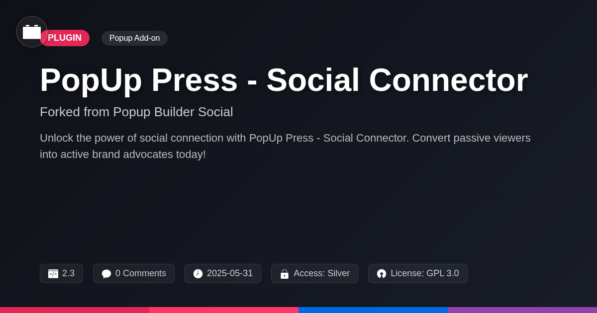 PopUp Press - Social Connector forked from Popup Builder Social PopUp Press - Social Connector forked from Popup Builder Social