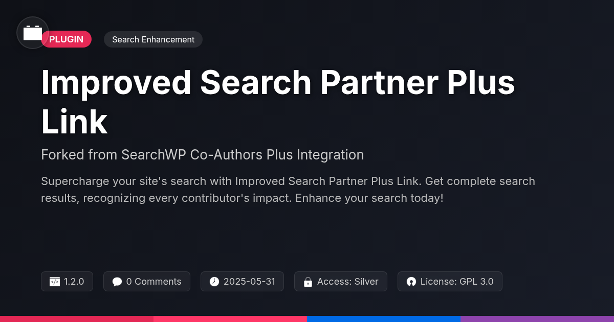Improved Search Partner Plus Link forked from SearchWP Co-Authors Plus Integration Improved Search Partner Plus Link forked from SearchWP Co-Authors Plus Integration