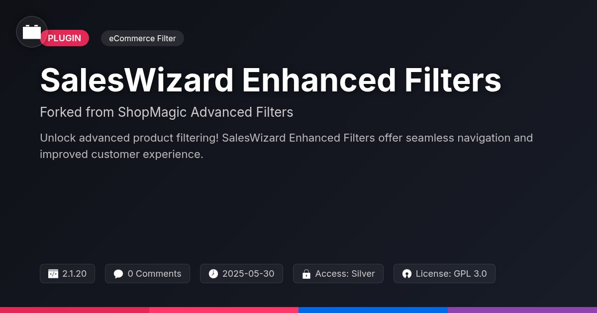 SalesWizard Enhanced Filters forked from ShopMagic Advanced Filters SalesWizard Enhanced Filters forked from ShopMagic Advanced Filters