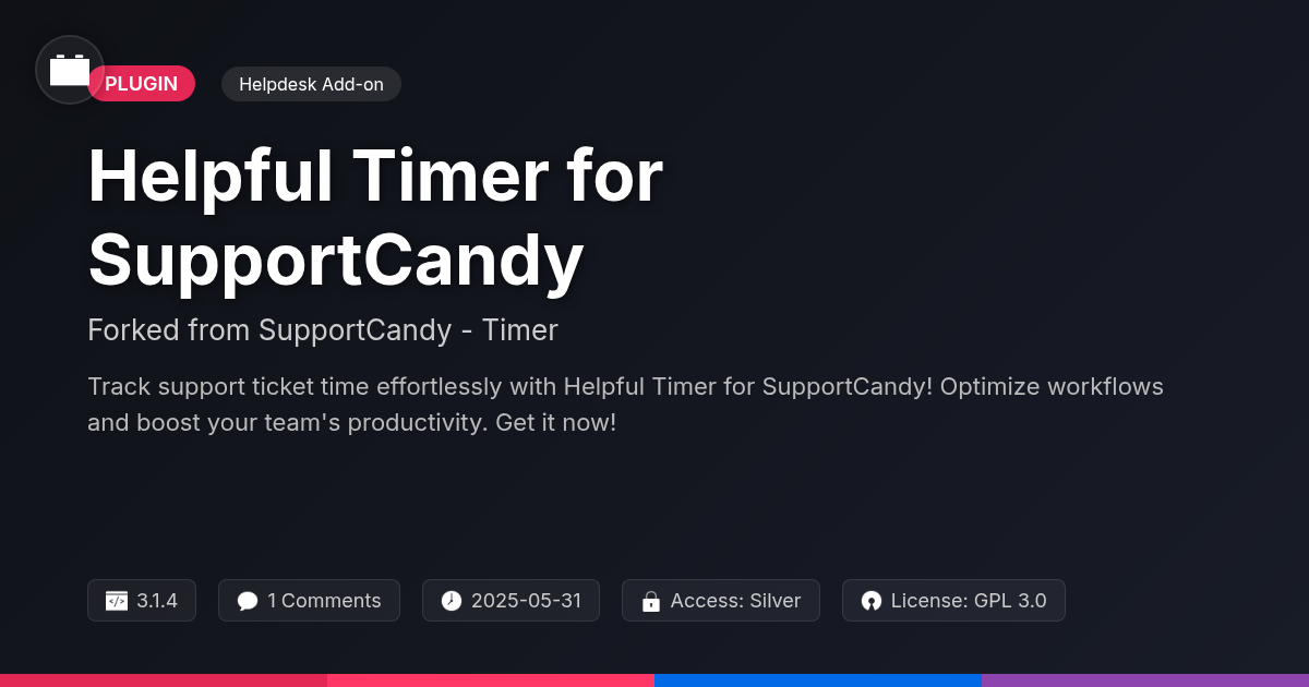 Helpful Timer for SupportCandy forked from SupportCandy - Timer