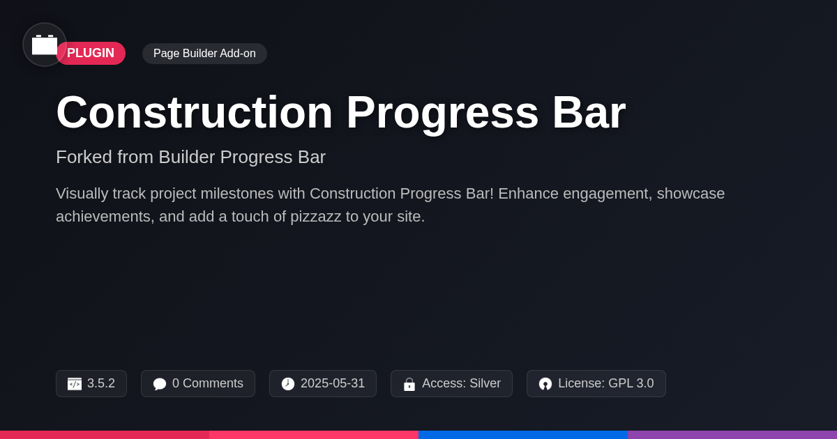 Construction Progress Bar forked from Builder Progress Bar Construction Progress Bar forked from Builder Progress Bar