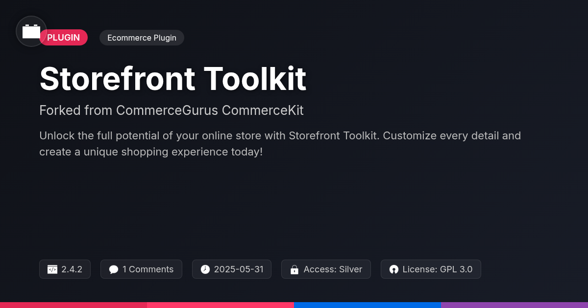 Storefront Toolkit forked from CommerceGurus CommerceKit