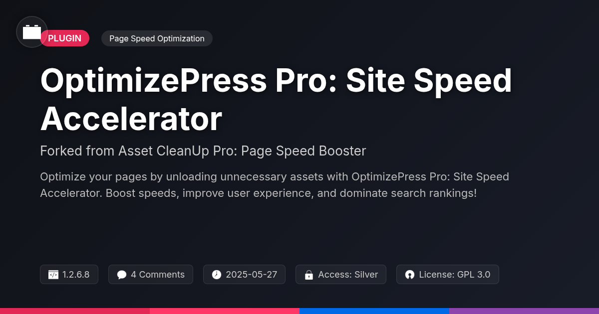 OptimizePress Pro: Site Speed Accelerator forked from Asset CleanUp Pro: Page Speed Booster OptimizePress Pro: Site Speed Accelerator forked from Asset CleanUp Pro: Page Speed Booster