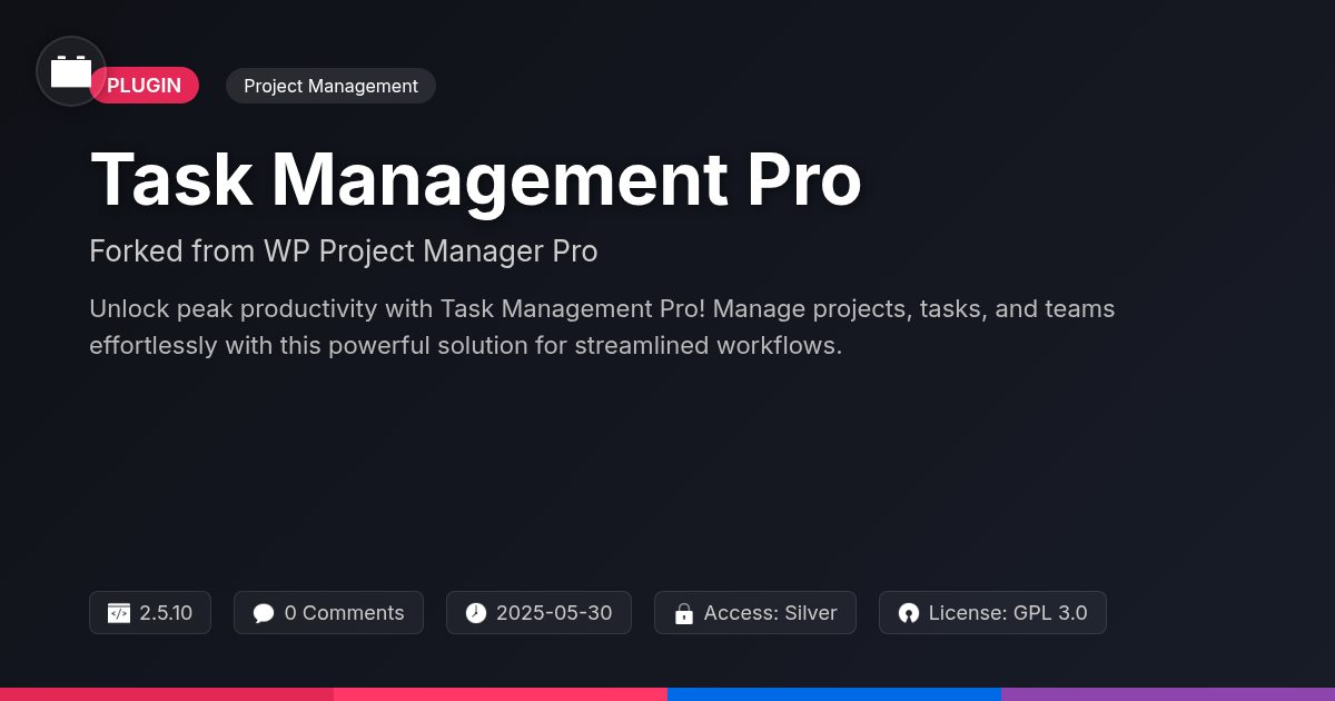 Task Management Pro forked from WP Project Manager Pro Task Management Pro forked from WP Project Manager Pro