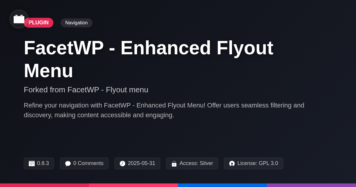 FacetWP - Enhanced Flyout Menu forked from FacetWP - Flyout menu FacetWP - Enhanced Flyout Menu forked from FacetWP - Flyout menu