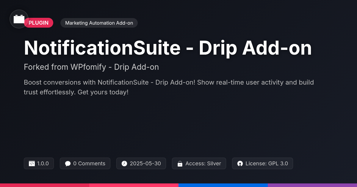 NotificationSuite - Drip Add-on forked from WPfomify - Drip Add-on NotificationSuite - Drip Add-on forked from WPfomify - Drip Add-on