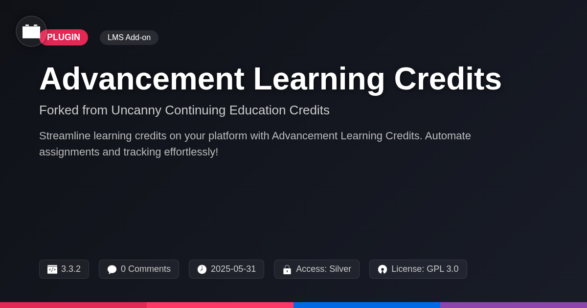 Advancement Learning Credits forked from Uncanny Continuing Education Credits Advancement Learning Credits forked from Uncanny Continuing Education Credits