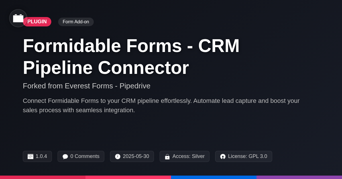 Formidable Forms - CRM Pipeline Connector forked from Everest Forms - Pipedrive Formidable Forms - CRM Pipeline Connector forked from Everest Forms - Pipedrive