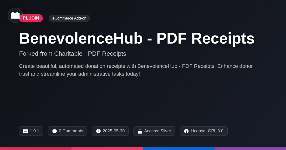 BenevolenceHub - PDF Receipts forked from Charitable - PDF Receipts BenevolenceHub - PDF Receipts forked from Charitable - PDF Receipts