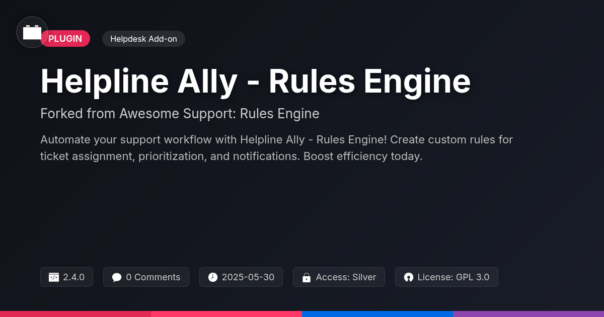 Helpline Ally - Rules Engine forked from Awesome Support: Rules Engine Helpline Ally - Rules Engine forked from Awesome Support: Rules Engine