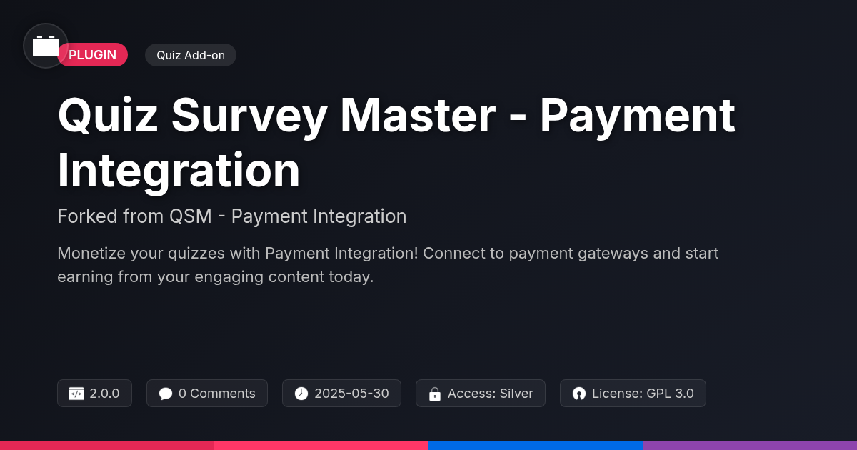 Quiz Survey Master - Payment Integration forked from QSM - Payment Integration Quiz Survey Master - Payment Integration forked from QSM - Payment Integration