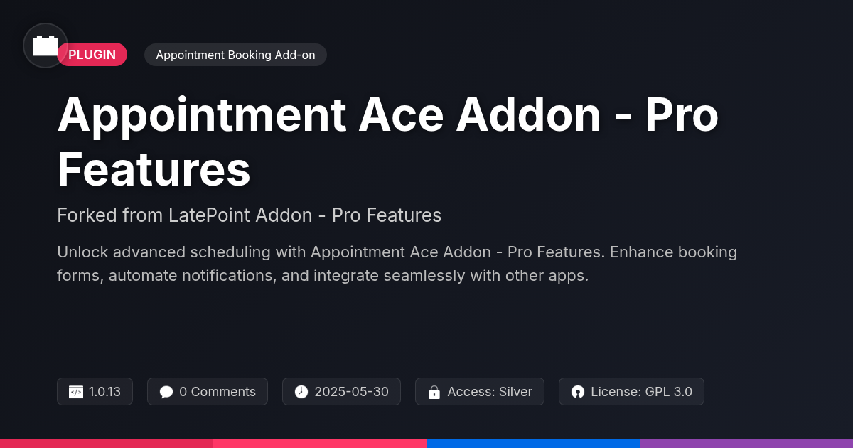 Appointment Ace Addon - Pro Features forked from LatePoint Addon - Pro Features Appointment Ace Addon - Pro Features forked from LatePoint Addon - Pro Features