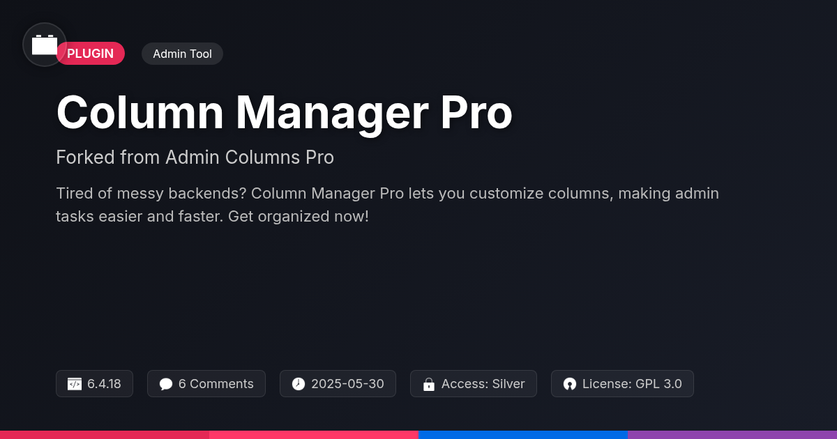 Column Manager Pro forked from Admin Columns Pro Column Manager Pro forked from Admin Columns Pro
