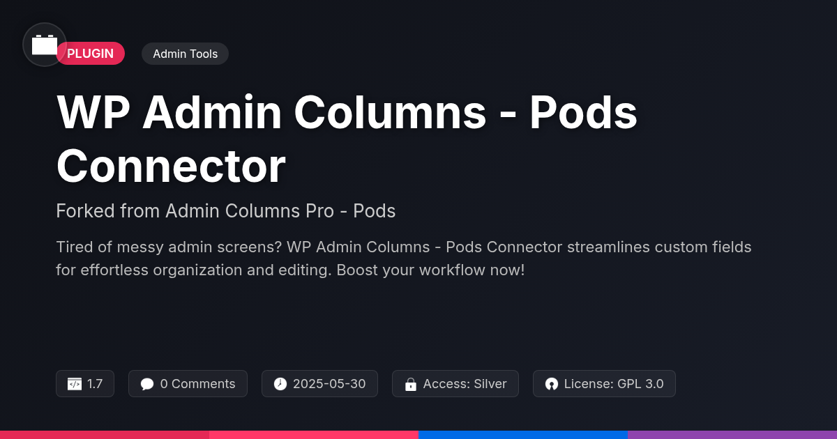 WP Admin Columns - Pods Connector forked from Admin Columns Pro - Pods WP Admin Columns - Pods Connector forked from Admin Columns Pro - Pods