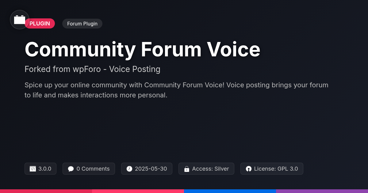 Community Forum Voice forked from wpForo - Voice Posting