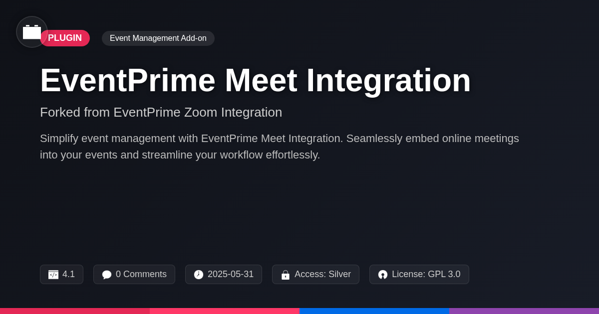 EventPrime Meet Integration forked from EventPrime Zoom Integration EventPrime Meet Integration forked from EventPrime Zoom Integration