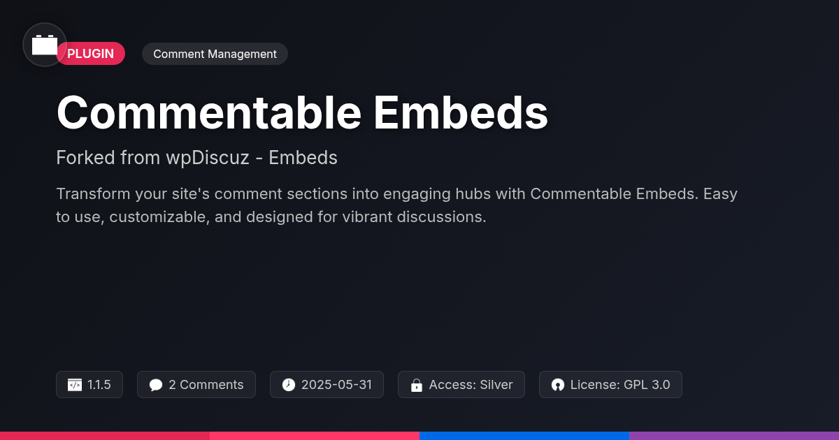 Commentable Embeds forked from wpDiscuz - Embeds Commentable Embeds forked from wpDiscuz - Embeds
