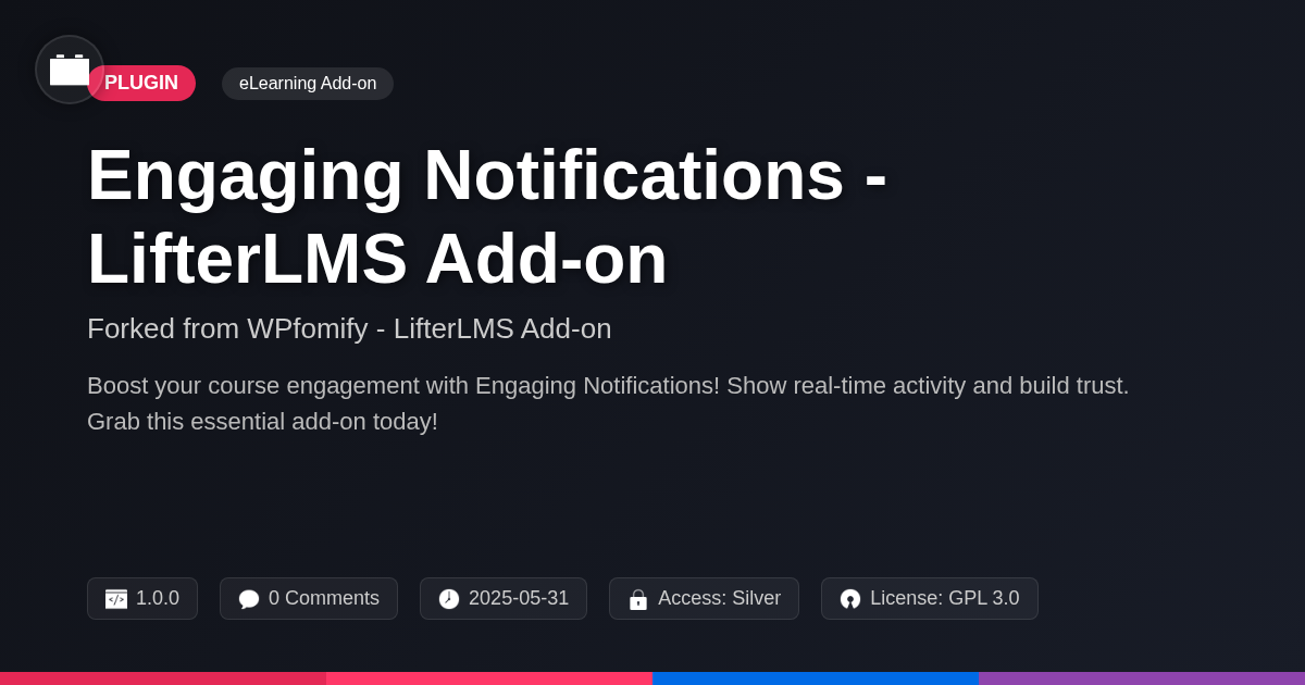 Engaging Notifications - LifterLMS Add-on forked from WPfomify - LifterLMS Add-on Engaging Notifications - LifterLMS Add-on forked from WPfomify - LifterLMS Add-on