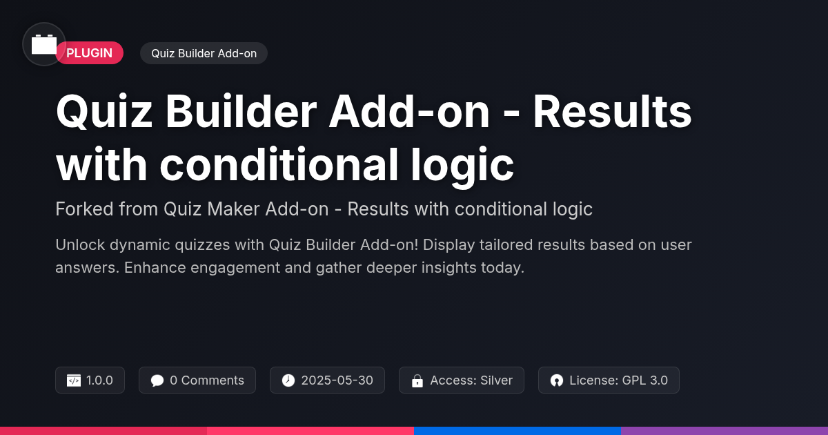 Quiz Builder Add-on - Results with conditional logic forked from Quiz Maker Add-on - Results with conditional logic Quiz Builder Add-on - Results with conditional logic forked from Quiz Maker Add-on - Results with conditional logic