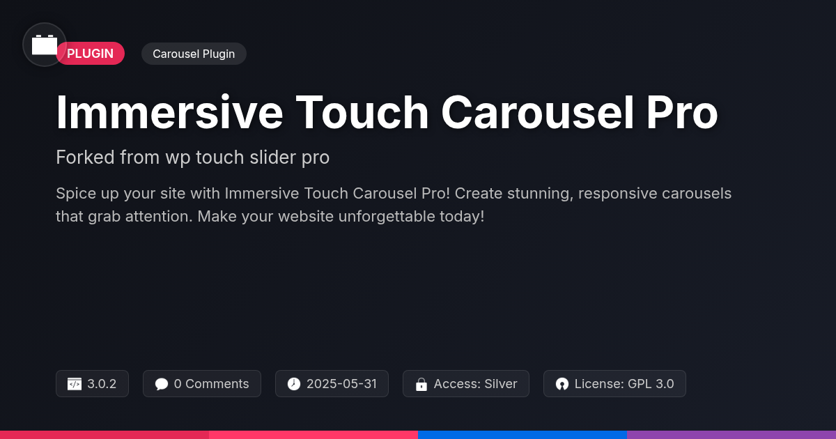 Immersive Touch Carousel Pro forked from wp touch slider pro Immersive Touch Carousel Pro forked from wp touch slider pro