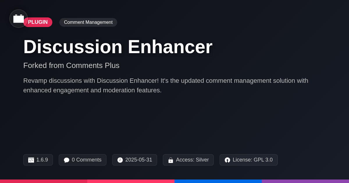 Discussion Enhancer forked from Comments Plus Discussion Enhancer forked from Comments Plus