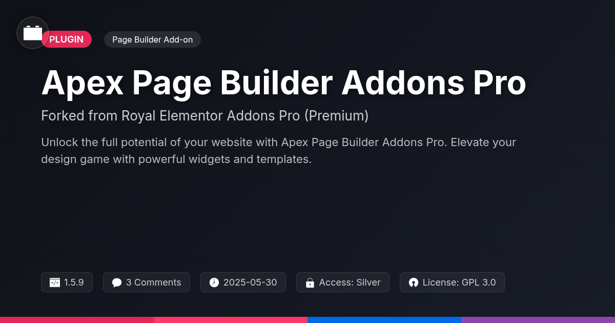 Apex Page Builder Addons Pro forked from Royal Elementor Addons Pro (Premium)